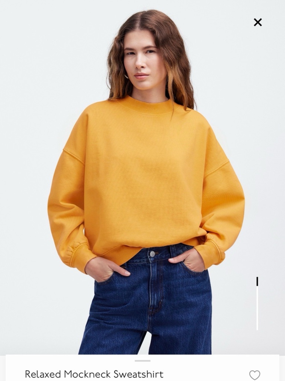 Madewell Golden Yellow Mockneck Sweatshirt